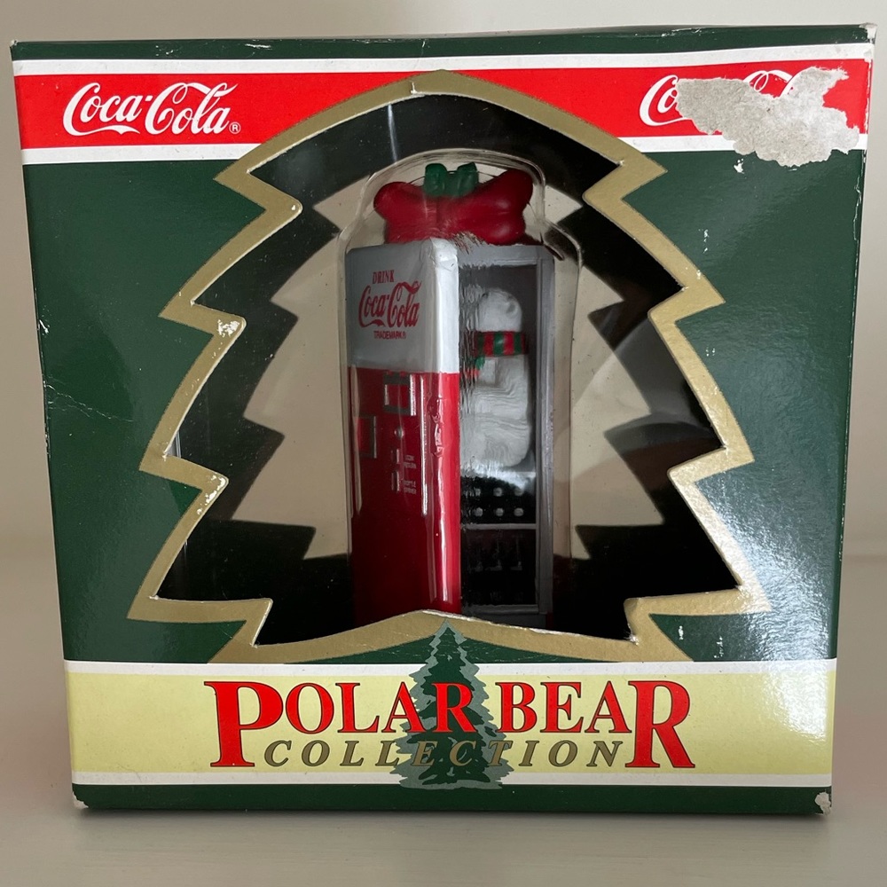 NEW Coca Cola 1995 Polar Bear Ornament Christmas Tree Vending Machine Mischief